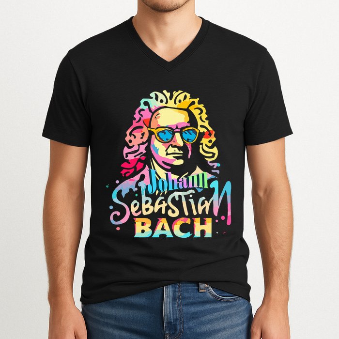 Johann Sebastian Bach Composer Classical Music V-Neck T-Shirt