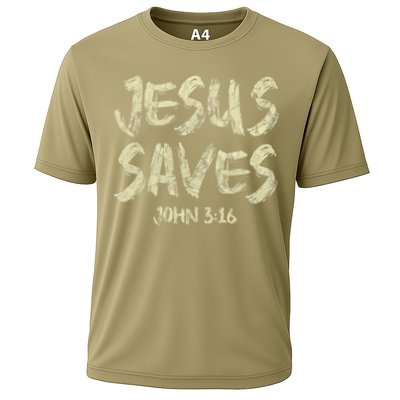 Jesus Saves Bible Funny Christian Jesus Lover Cooling Performance Crew T-Shirt