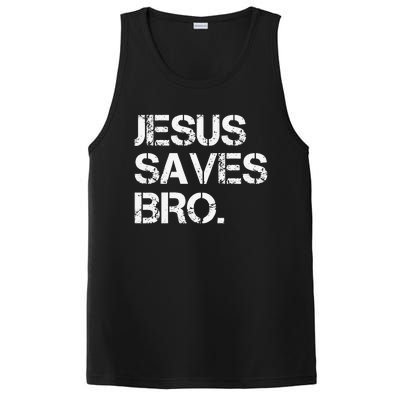 Jesus Saves Bro Vintage Funny Christian Religion PosiCharge Competitor Tank