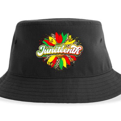 Juneteenth Sunflower Black History Pride African American Sustainable Bucket Hat