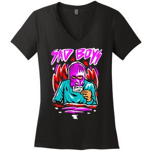 Junior Sad B.O.Y.Z Corridos Tumbados H Belicos Mexico Music Women's V-Neck T-Shirt