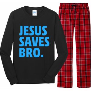 Jesus Saves Bro Funny Christian Long Sleeve Pajama Set