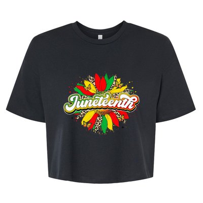 Juneteenth Sunflower Black History Pride African American Bella+Canvas Jersey Crop Tee