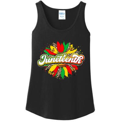 Juneteenth Sunflower Black History Pride African American Ladies Essential Tank