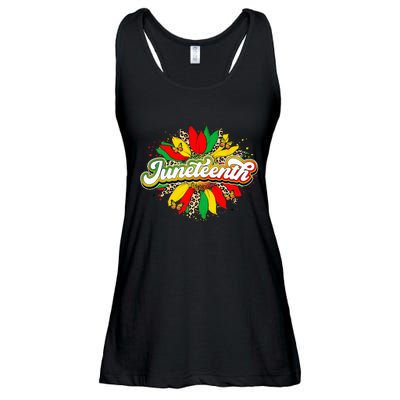 Juneteenth Sunflower Black History Pride African American Ladies Essential Flowy Tank