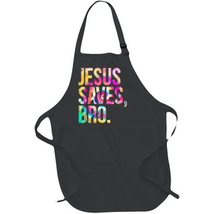 Jesus Saves Bro Tie Dye Christian Faith Jesus Lovers Full-Length Apron With Pockets