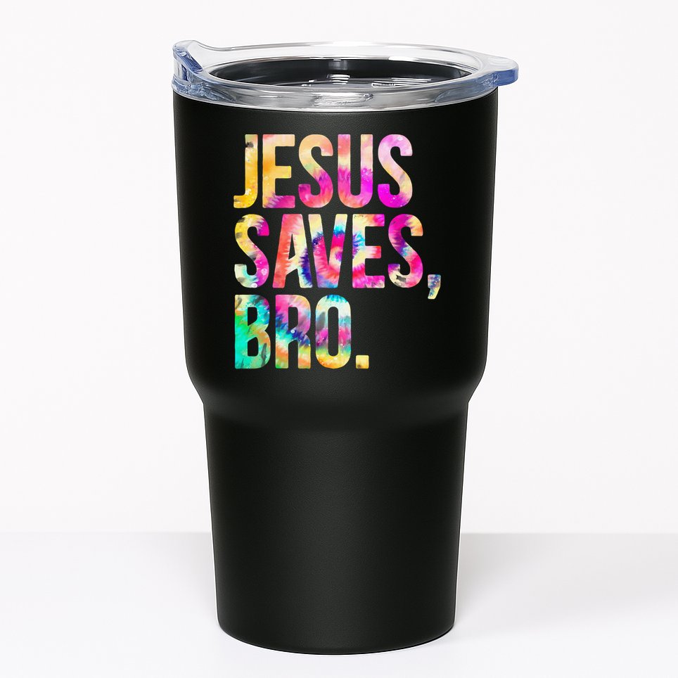 Jesus Saves Bro Tie Dye Christian Faith Jesus Lovers Tumbler