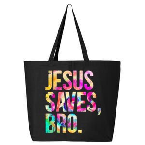 Jesus Saves Bro Tie Dye Christian Faith Jesus Lovers 25L Jumbo Tote