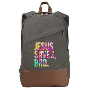 Jesus Saves Bro Tie Dye Christian Faith Jesus Lovers Cotton Canvas Backpack