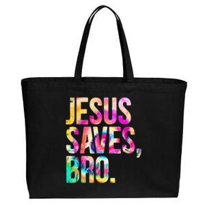 Jesus Saves Bro Tie Dye Christian Faith Jesus Lovers Cotton Canvas Jumbo Tote