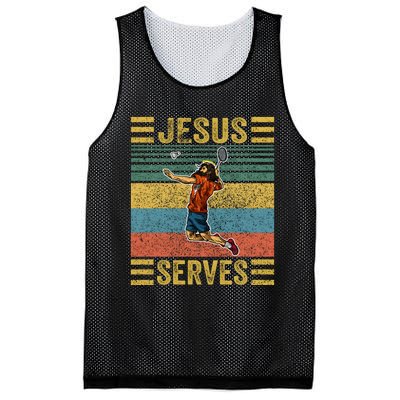 Jesus Serves Badminton Vintage Mesh Reversible Basketball Jersey Tank