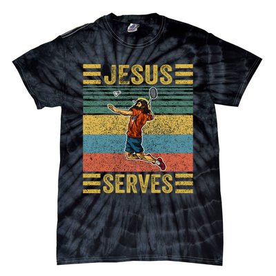 Jesus Serves Badminton Vintage Tie-Dye T-Shirt