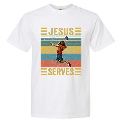 Jesus Serves Badminton Vintage Garment-Dyed Heavyweight T-Shirt