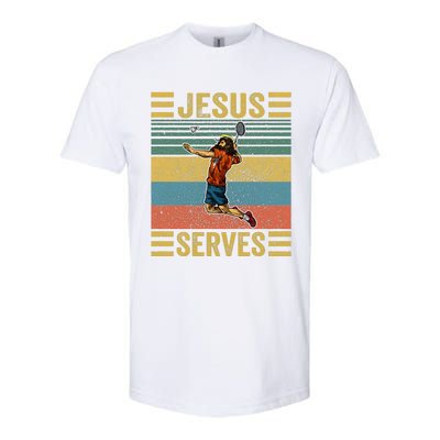 Jesus Serves Badminton Vintage Softstyle® CVC T-Shirt