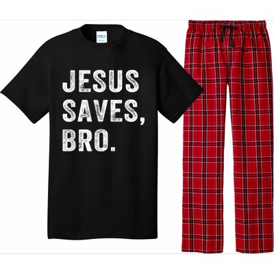 Jesus Saves Bro Vintage Christian Religious Faith Gifts Pajama Set