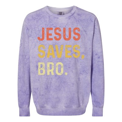 Jesus Saves Bro Christian Women Men Kids Colorblast Crewneck Sweatshirt