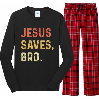 Jesus Saves Bro Christian Women Men Kids Long Sleeve Pajama Set