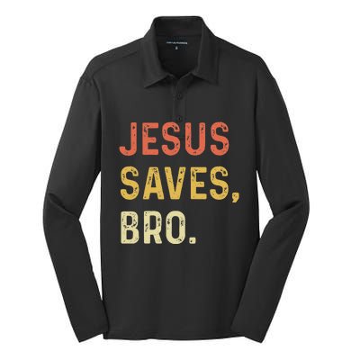 Jesus Saves Bro Christian Women Men Kids Silk Touch Performance Long Sleeve Polo