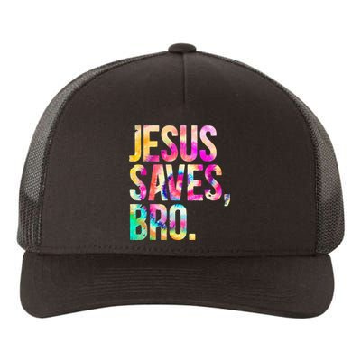 Jesus Saves Bro Tie Dye Christian Faith Jesus Yupoong Adult 5-Panel Trucker Hat