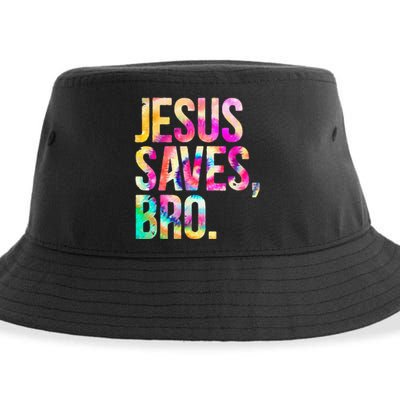 Jesus Saves Bro Tie Dye Christian Faith Jesus Sustainable Bucket Hat