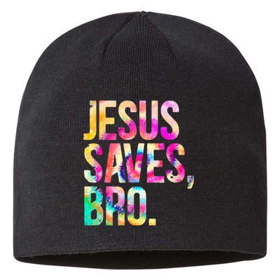 Jesus Saves Bro Tie Dye Christian Faith Jesus Sustainable Beanie