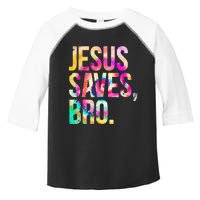 Jesus Saves Bro Tie Dye Christian Faith Jesus Toddler Fine Jersey T-Shirt