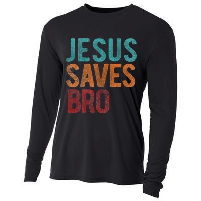 Jesus Saves Bro Christian Religious Jesus Cooling Performance Long Sleeve Crew