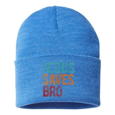 Jesus Saves Bro Christian Religious Jesus Sustainable Knit Beanie