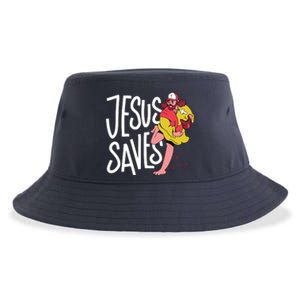 Jesus Saves Baseball Sustainable Bucket Hat