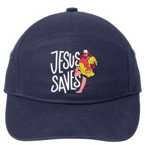 Jesus Saves Baseball 7-Panel Snapback Hat