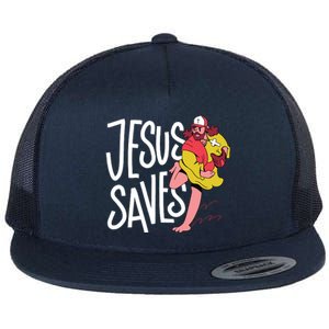 Jesus Saves Baseball Flat Bill Trucker Hat