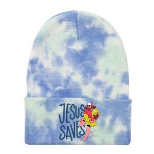 Jesus Saves Baseball Tie Dye 12in Knit Beanie