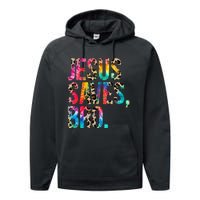 Jesus Saves Bro Tie Dye Christian Faith Jesus Lovers Performance Fleece Hoodie