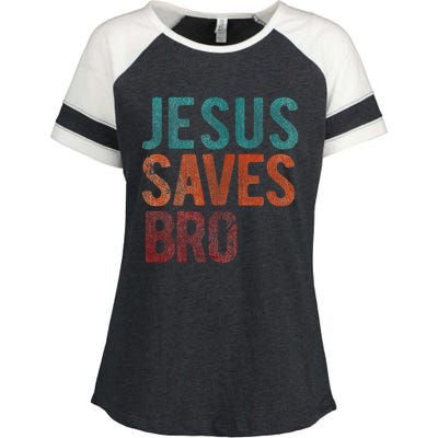 Jesus Saves Bro Christian Religious Jesus Enza Ladies Jersey Colorblock Tee