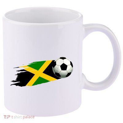 Jamaica Soccer Ball Jamaica Flag Jersey Jamaican Football 11oz C Handle Ceramic Mug