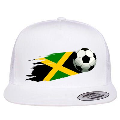 Jamaica Soccer Ball Jamaica Flag Jersey Jamaican Football Flatbill Hat
