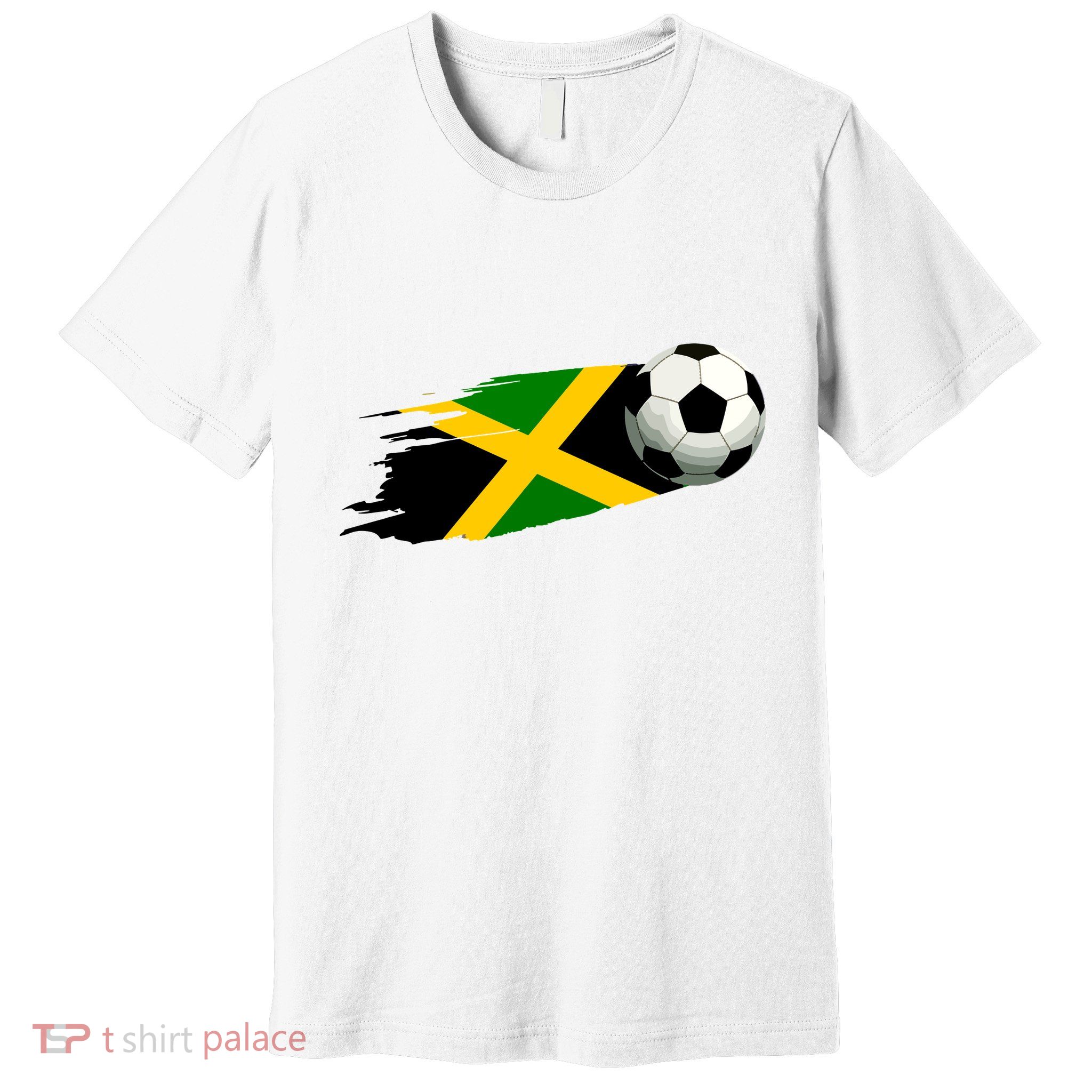 Jamaica Soccer Ball Jamaica Flag Jersey Jamaican Football Premium T-Shirt