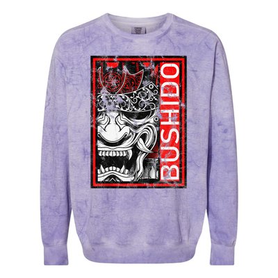 Japanese Samurai Bushido Oni Mask Colorblast Crewneck Sweatshirt