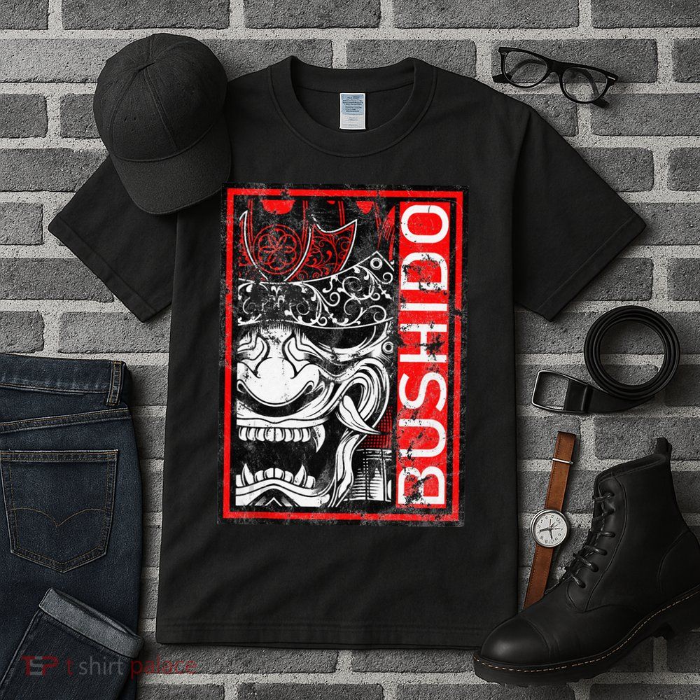 Japanese Samurai Bushido Oni Mask Tall T-Shirt