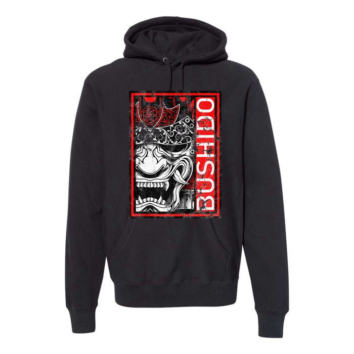 Japanese Samurai Bushido Oni Mask Premium Hoodie