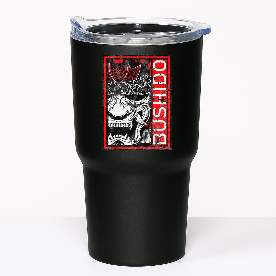 Japanese Samurai Bushido Oni Mask Tumbler