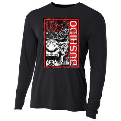 Japanese Samurai Bushido Oni Mask Cooling Performance Long Sleeve Crew