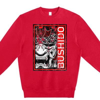 Japanese Samurai Bushido Oni Mask Premium Crewneck Sweatshirt