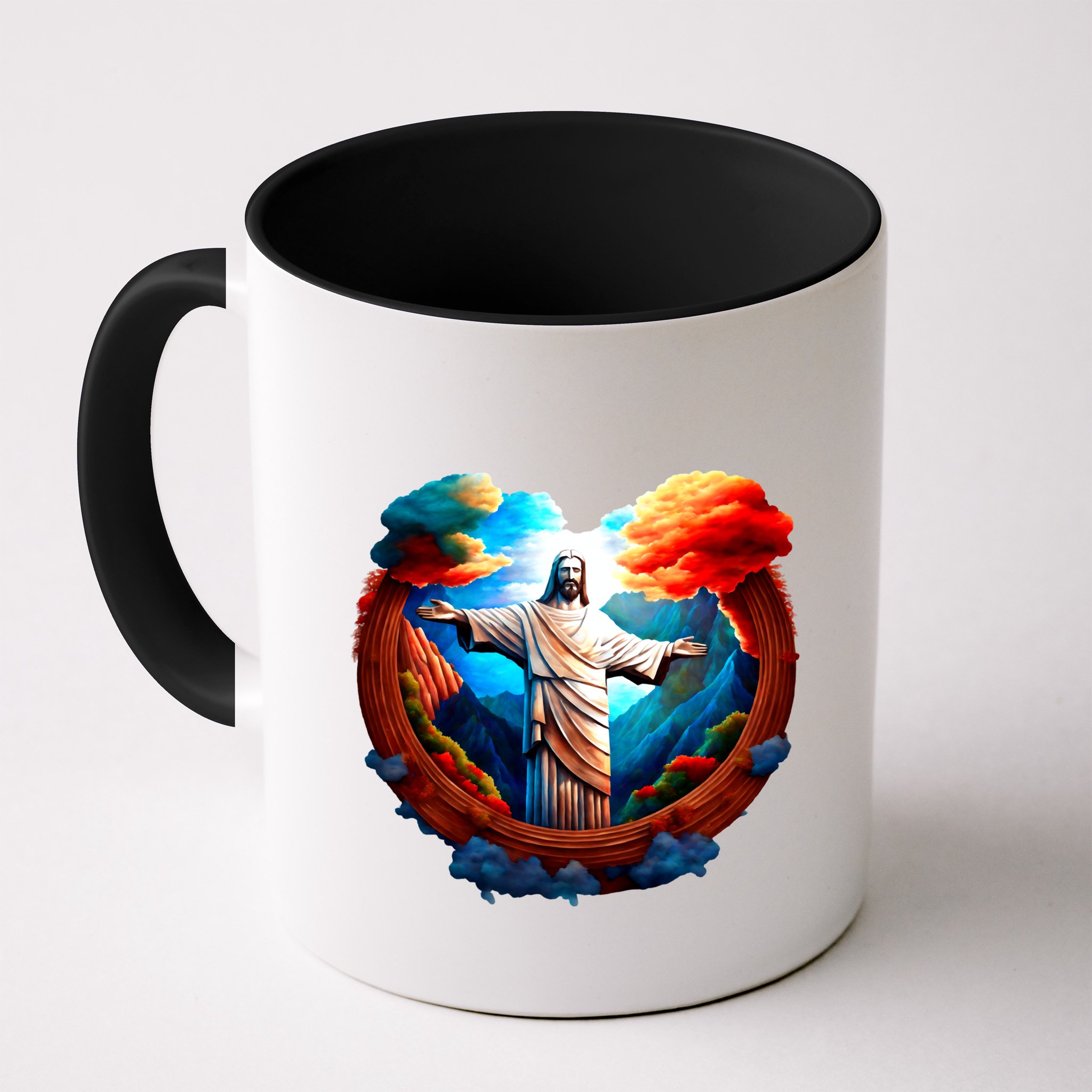 Jesus Surrounded By Nature Mug