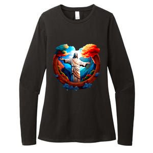 Jesus Surrounded By Nature Womens CVC Long Sleeve Shirt