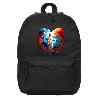 Jesus Surrounded By Nature 16 in Basic Backpack