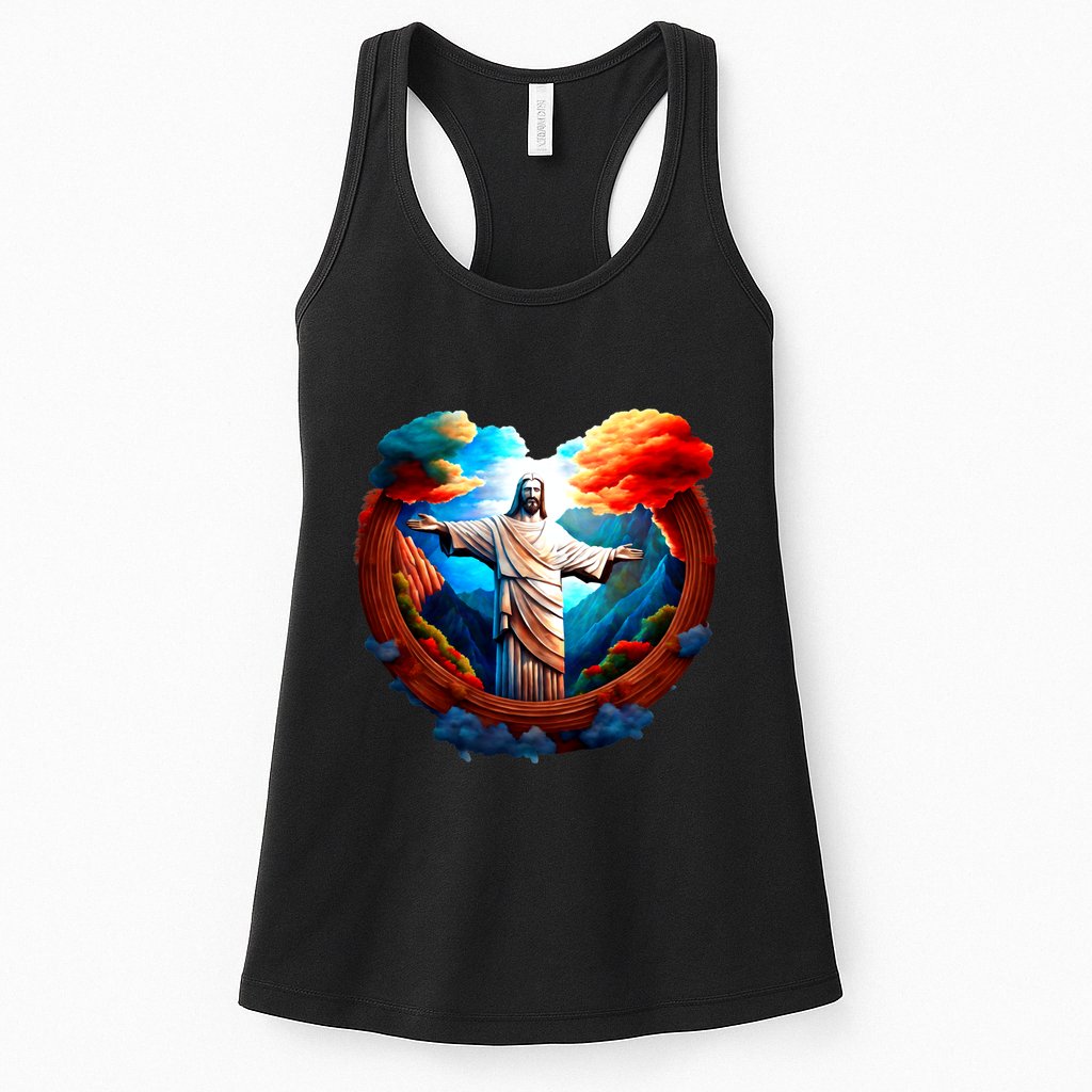 Jesus Surrounded By Nature Womens Tank Top