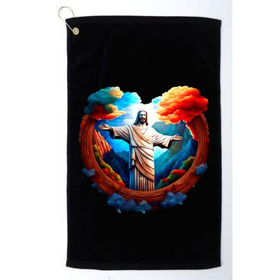 Jesus Surrounded By Nature Golf Towel