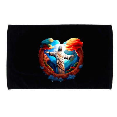Jesus Surrounded By Nature Microfiber Hand Towel