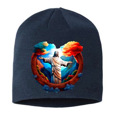 Jesus Surrounded By Nature Sustainable Beanie